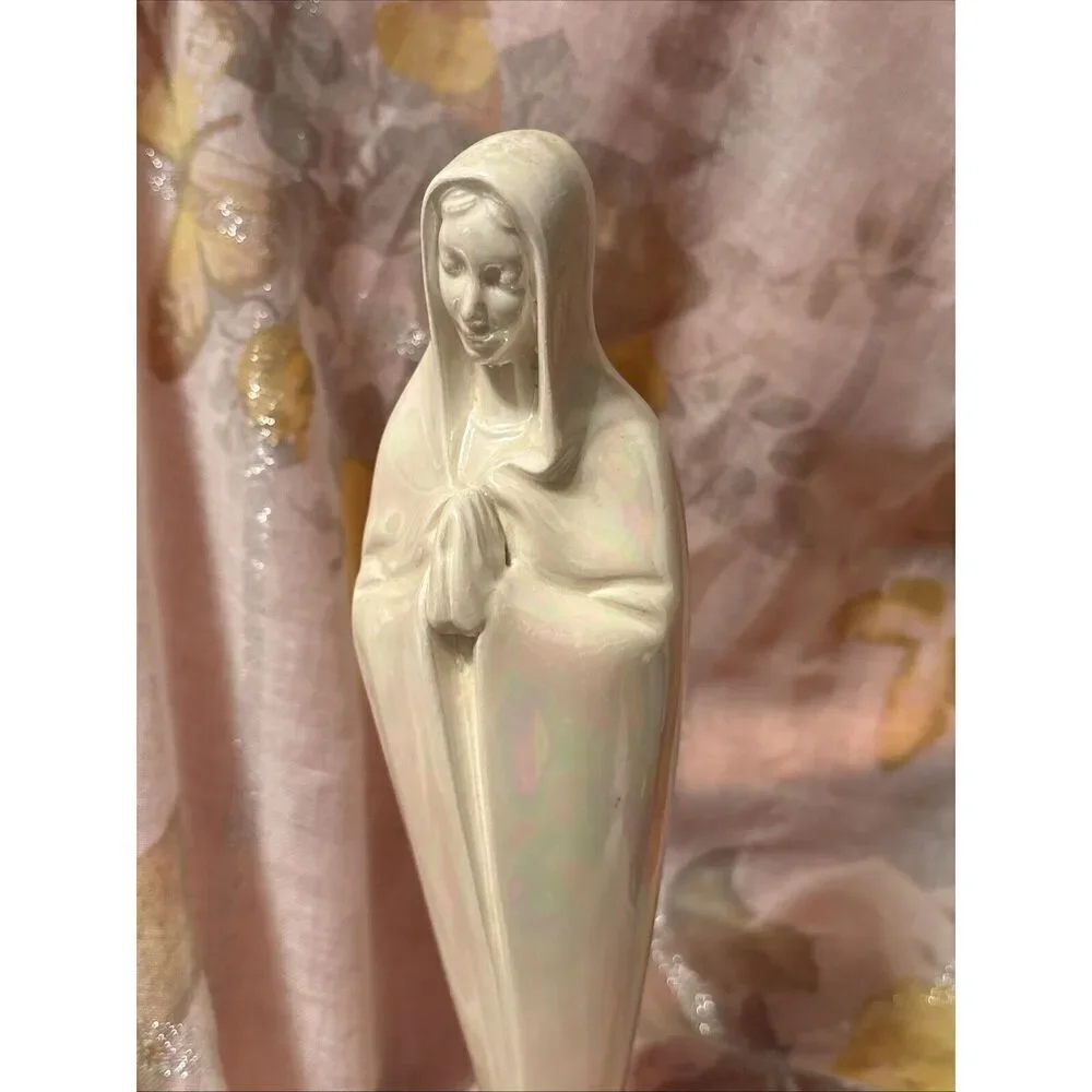 Madonna Mary Bisque Ceramic 11” Figurine Atlantic‎ Mold